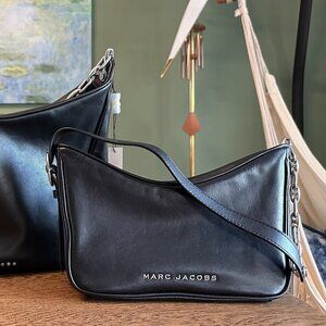 NWT! NEW! MARC JACOBS Tempo Baguette Shoulder Bag -Small Black, Leather, Women